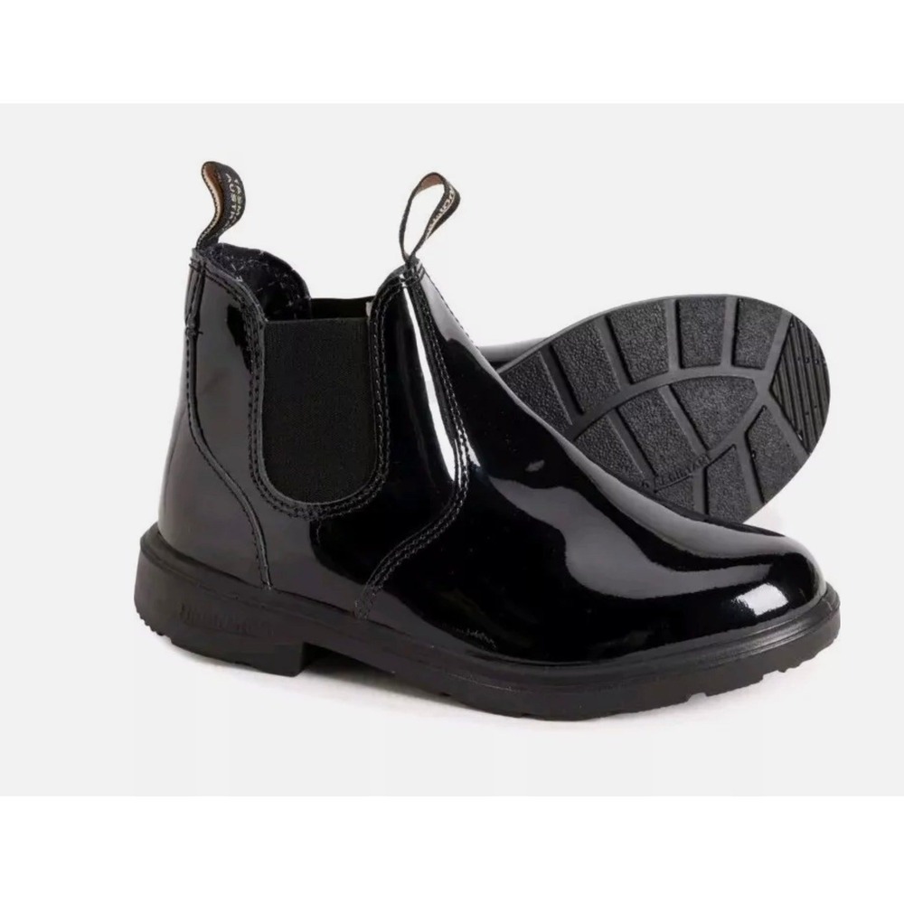 Blundstone 2255 Kids Elastic Sided Boot Kids Size 4 Black Patent Leather Chelsea